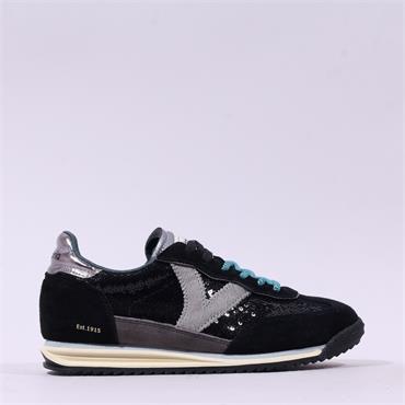 Victoria Saturno Sparkle Retro Trainer - Black Combi